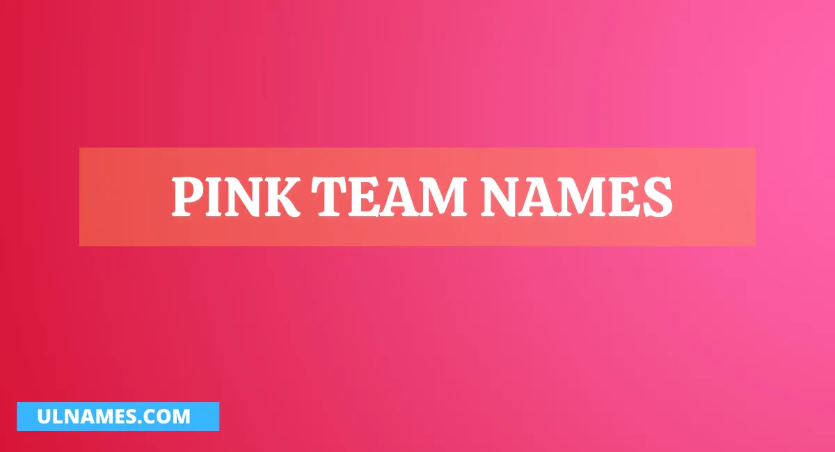 PINK TEAM NAMES